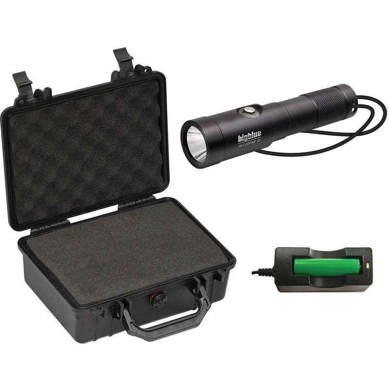 Bigblue AL1300NP Side-Switch Narrow Beam Dive Light with Hard Case