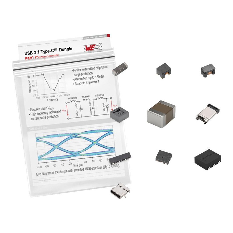 Wurth Elektronik 82931101 Filter Bag USB 3.1 Type C 100 W EMC 10 Gbps