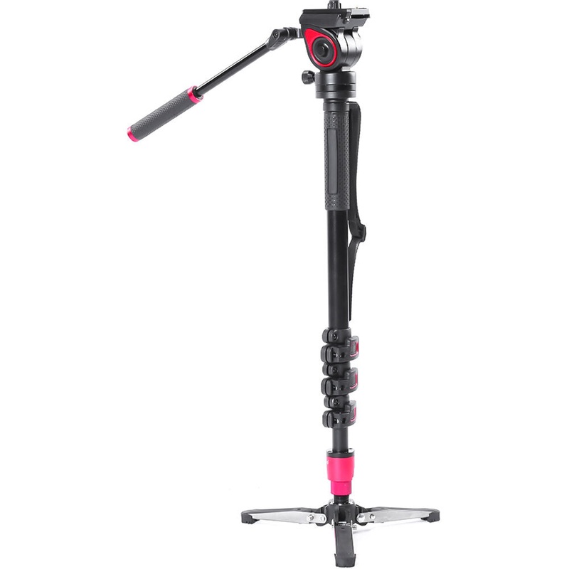 CAME-TV TP-MQB Carbon Fiber Monopod with Pivoting Foot Stand and Fluid Head