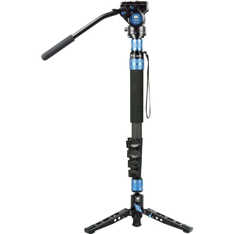 Sirui P-325FL 5-Section Carbon Fiber Monopodwith VA-5 Compact Video Head