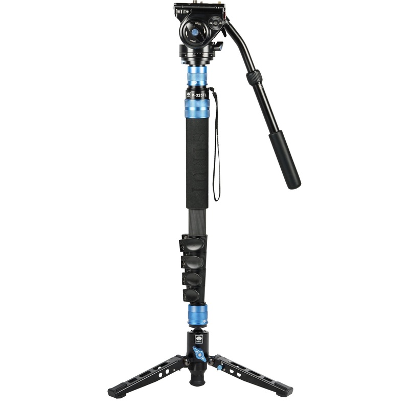 Sirui P-325FL 5-Section Carbon Fiber Monopodwith VH-10 Video Head