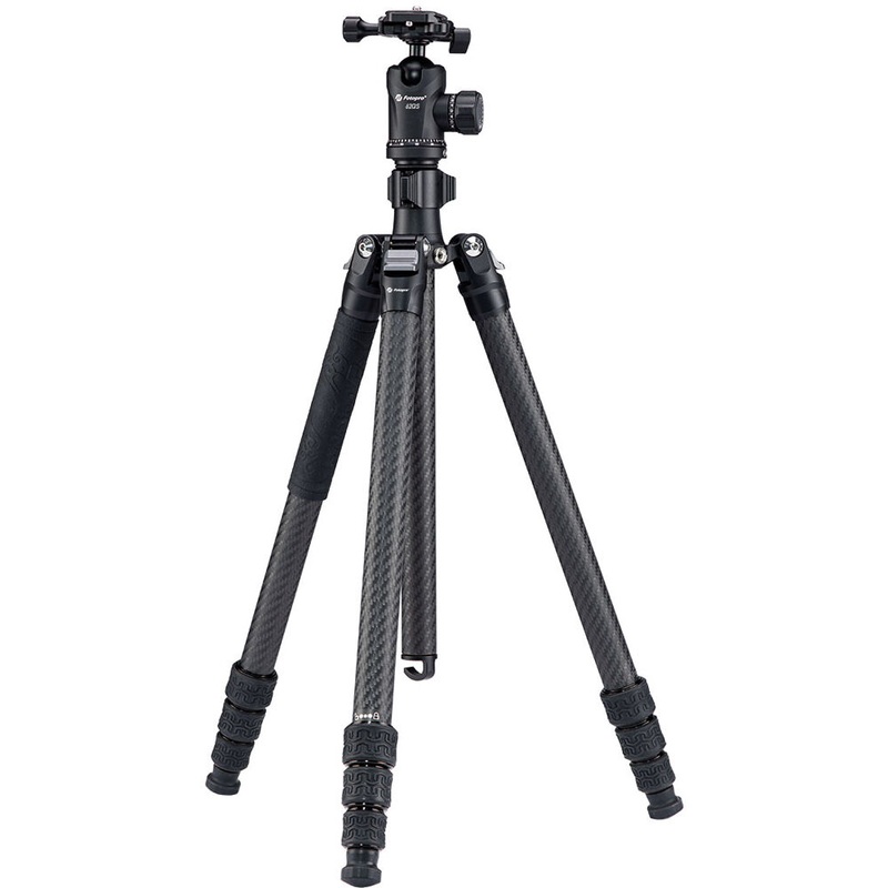 Fotopro SherpaPlus Carbon Fiber Travel Tripod with FPH-52QS Arca-Type Ball Head and Monopod (Black)