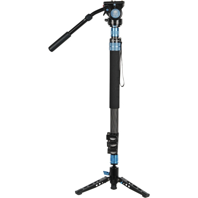Sirui P-424FL 4-Section Carbon Fiber Monopodwith VH-10 Video Head