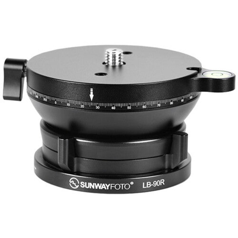 Sunwayfoto LB-90R Leveling Basewith Panoramic Platform and External Bubble Level (Black)