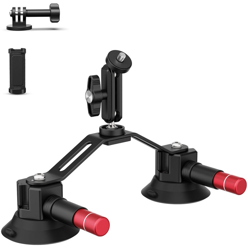 Neewer CA066 Dual Suction Cup Car Mount Kit with Ball Head & Phone/Action Mounts