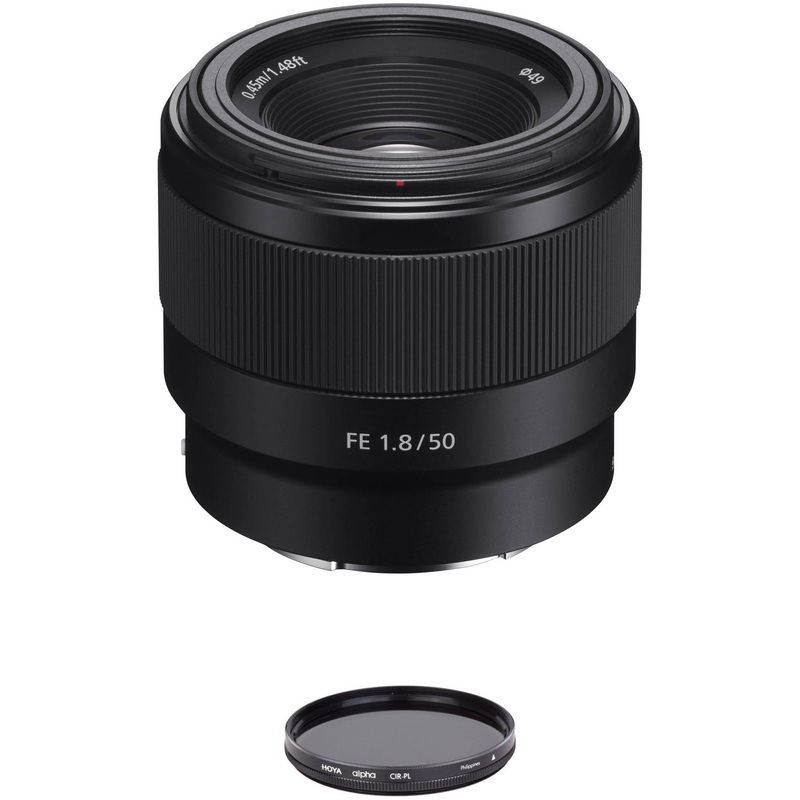 Sony FE 50mm f/1.8 Lens with Circular Polarizer Filter Kit