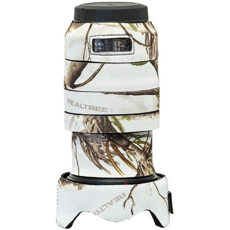 LensCoat Lens Cover for Canon RF 24-105 f/4L IS Lens (RealTree AP Snow Camo)