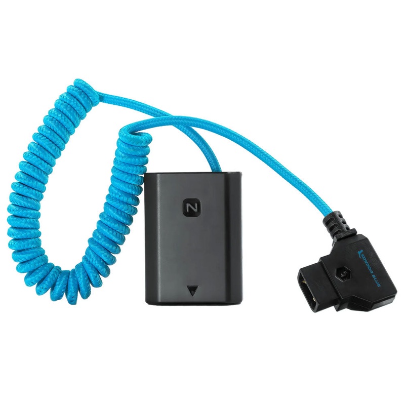 Kondor Blue Coiled D-Tap to Sony NP-FZ100 Dummy Battery Cable
