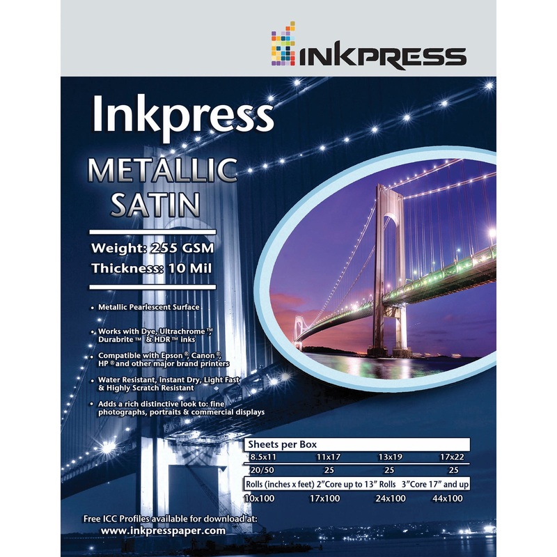Inkpress 8.5" x 11" Metallic Satin - 50 Sheets