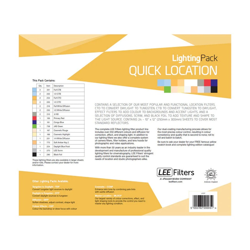 Lee Quick Location Lighting Gel Pack