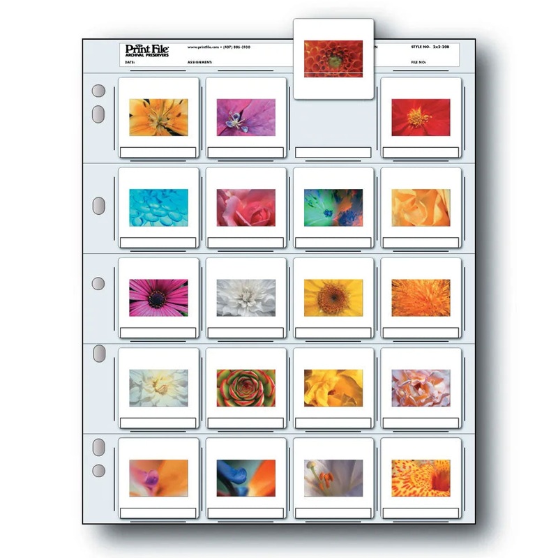 Printfile 2x2-20B 35mm Mounted Transparencies Sleeves - 100 Sheets