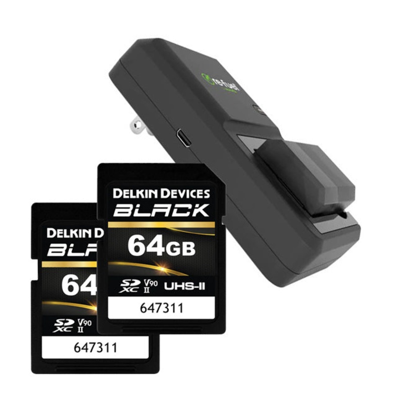 Re-Fuel NP-FZ100 Battery and Charger Kit with Delkin Black 64GB SD Memory Card 2 Pack