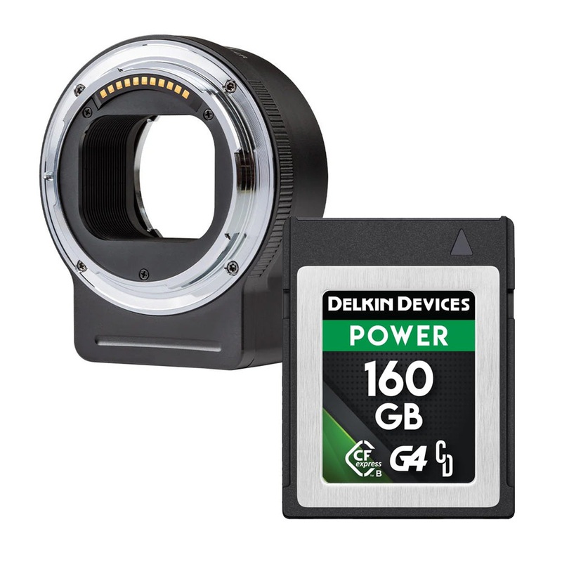 Viltrox NF-Z Lens Mount Adapter with Delkin Power CFexpress G4 160GB Memory Card