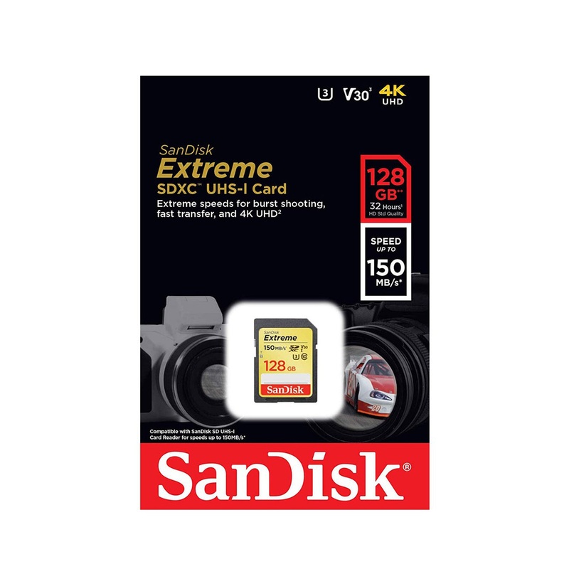Sandisk Extreme SDXC UHS-I Card 128GB (150mbps)