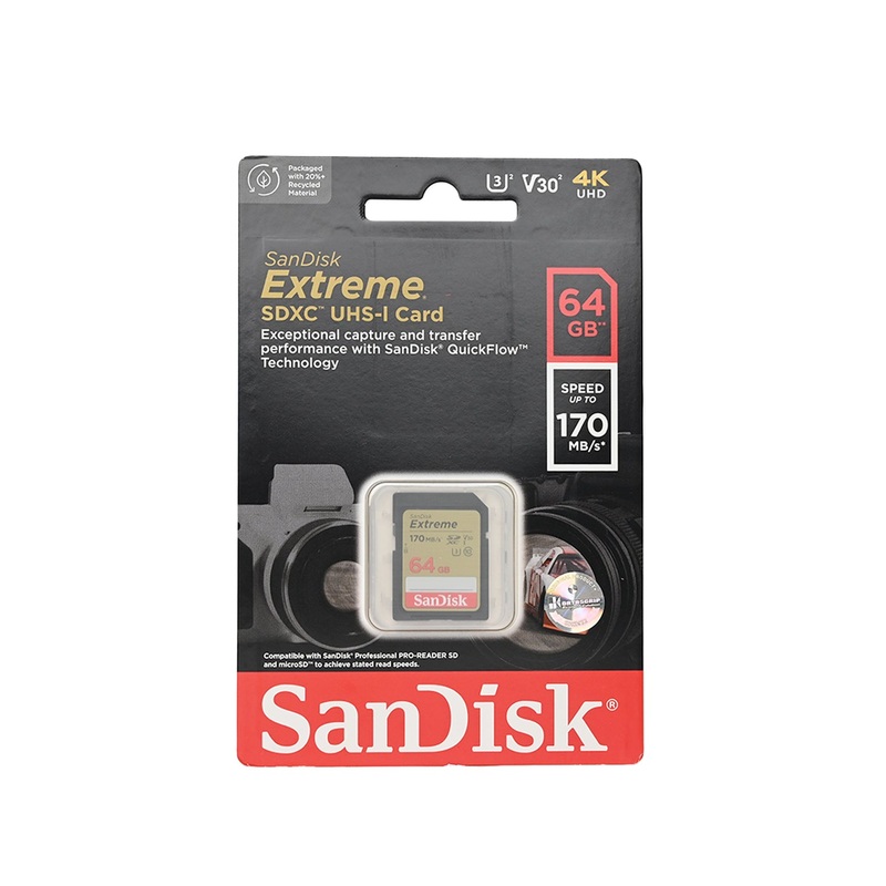 Sandisk Extreme SDXC UHS-I Card 64GB (170mbps)