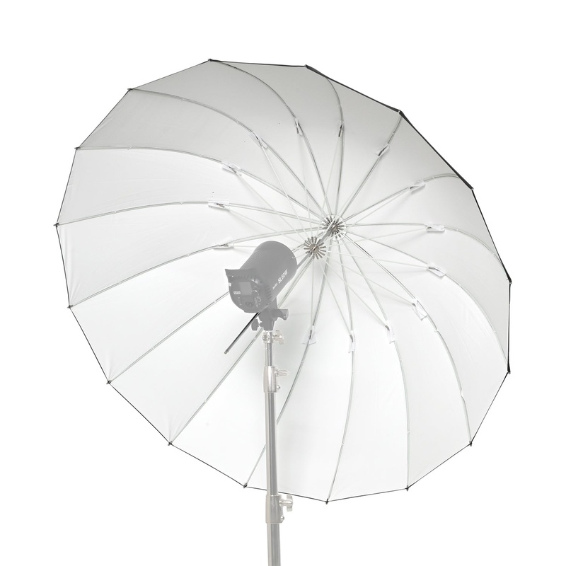 FORTE Parabolic Umbrella White 130cm With Soft Cloth Diffuser