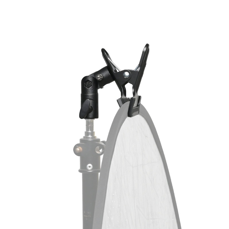 Reflector Clamp Clip Holder Light Stand Attachment 1/4" To 3/8" Screw Mount Swivel