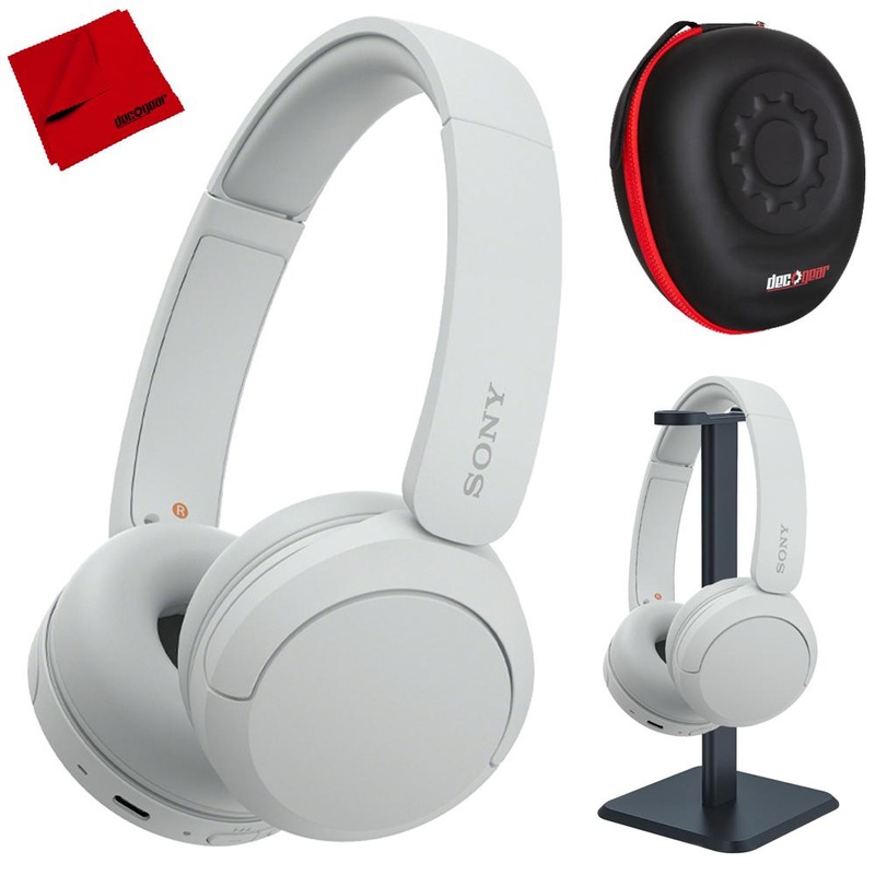 Sony WH-CH520 Wireless Headphones with Microphone, White w/ Pro Stand Kit