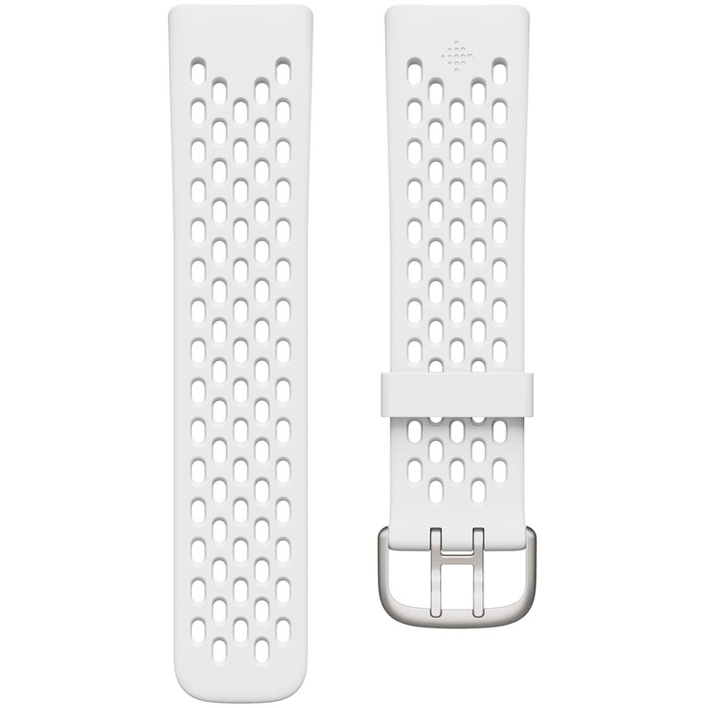 Fitbit Charge 6 & Charge 5 Sport Bands, Frost White, Large