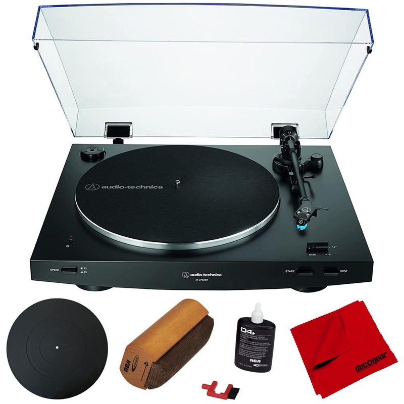 Audio Technica Fully Automatic Wireless Belt-drive Turntable, Black w/ Accessories Bundle
