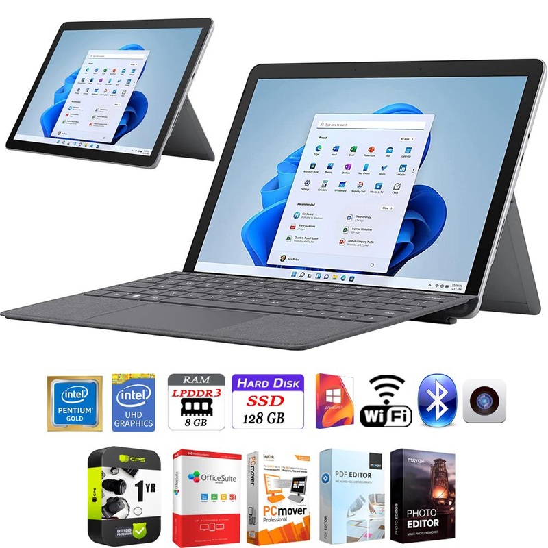 Microsoft Surface Go 3 10.5" Intel Pentium Gold 8GB RAM Tablet + 1 Year Protection Pack