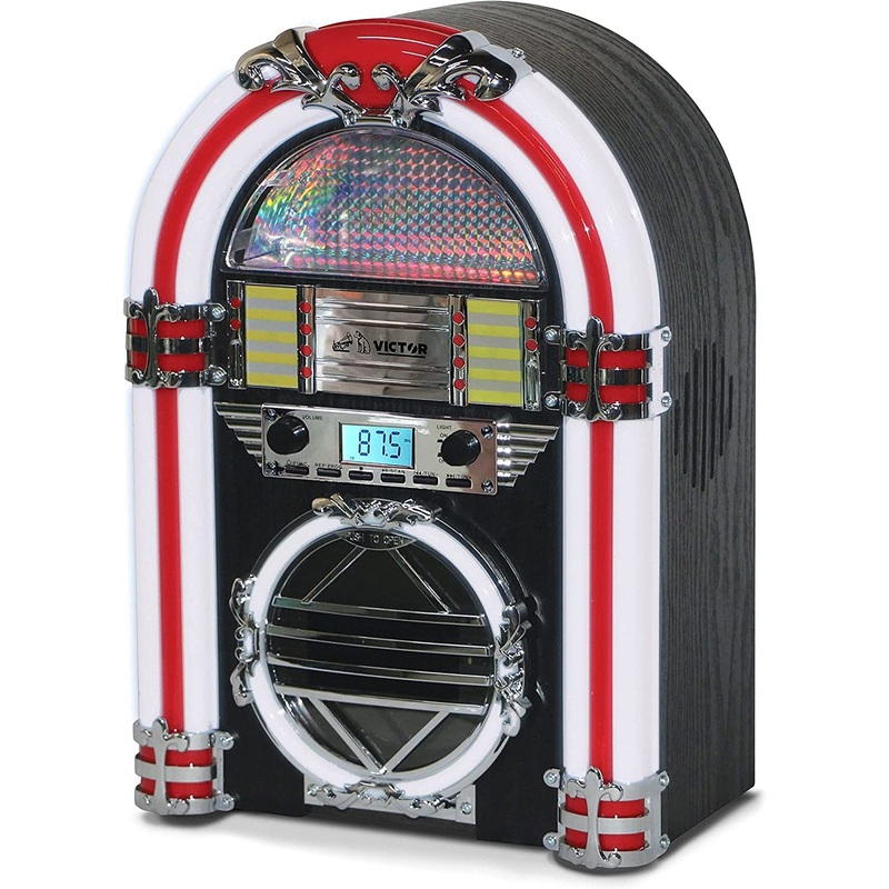 Victor Broadway Desktop Bluetooth Jukebox, Black