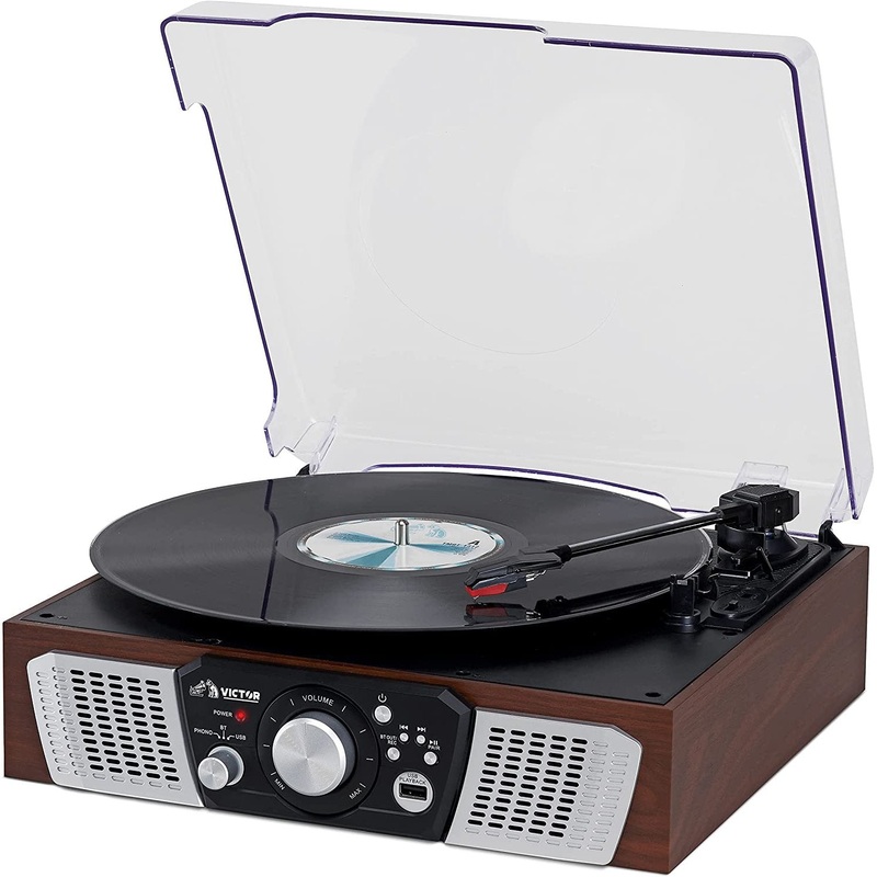 Victor Lakeshore 5-in-1 Turntable System, Espresso