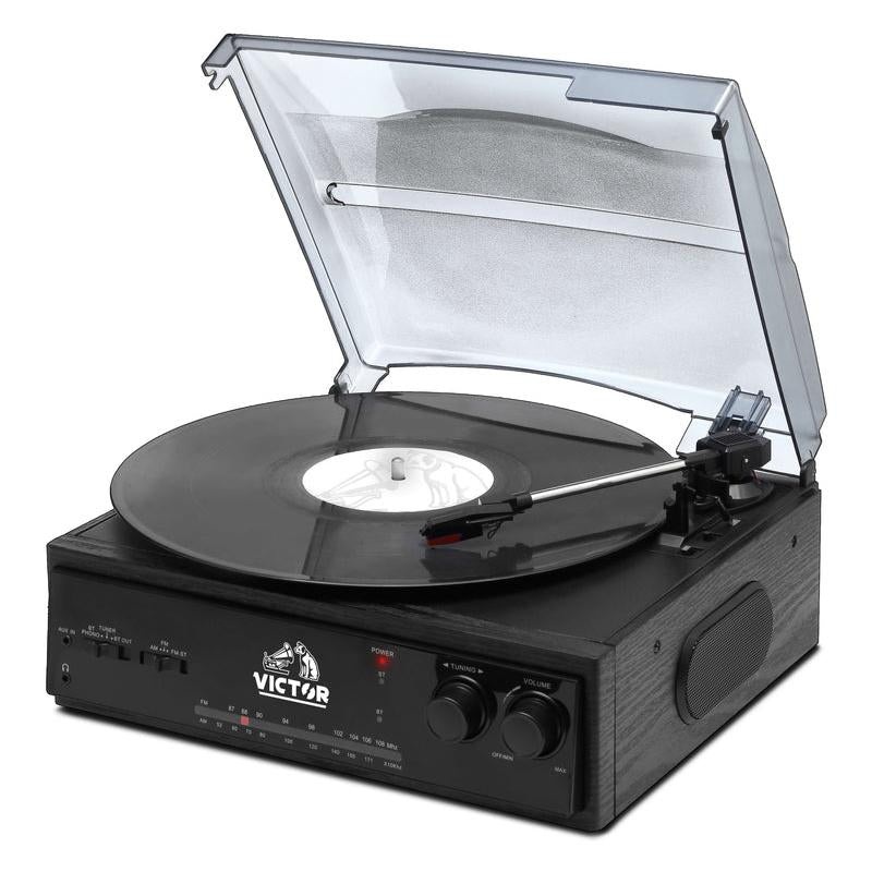 Victor Salem 5-in-1 Turntable System, Black