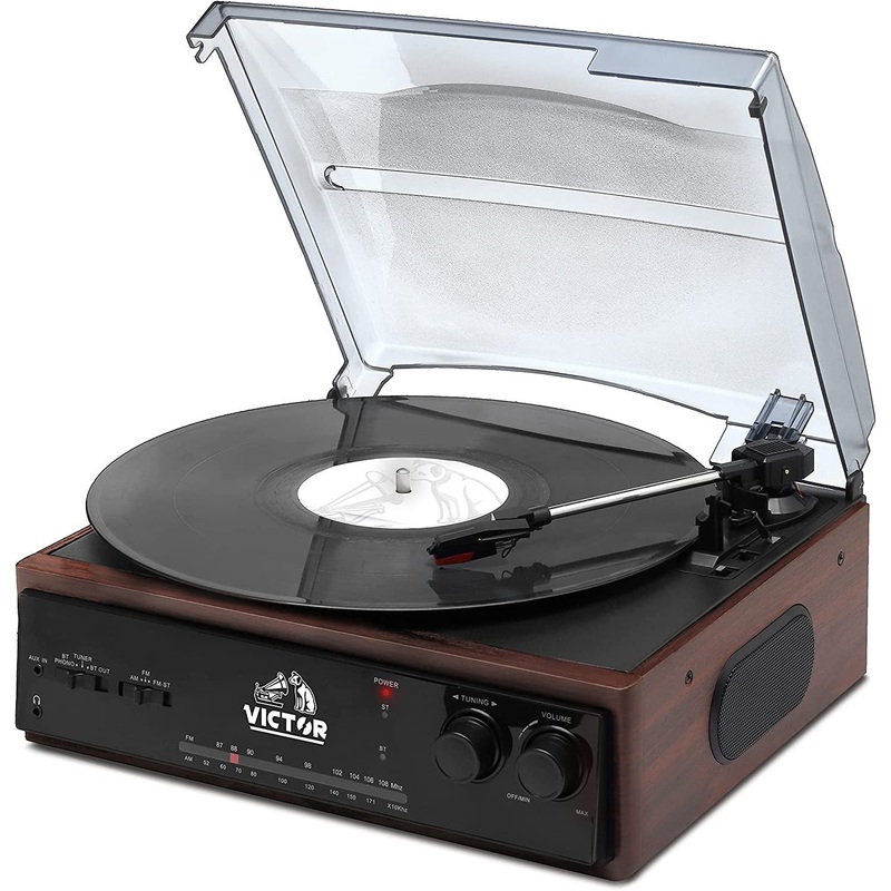 Victor Salem 5-in-1 Turntable System, Mahogany