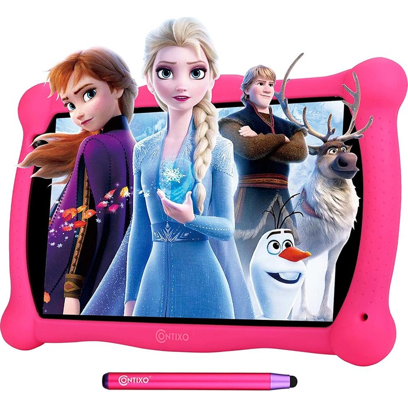 Contixo 7" Kids Tablet, IPS, 2GB/16GB, Dual Cameras, Digital Pen, Silicone Case - Pink