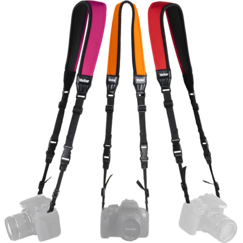 Vivitar 3-Pack Universal Neoprene Neck Camera Strap for DSLR, Mirrorless, Point/Shoot