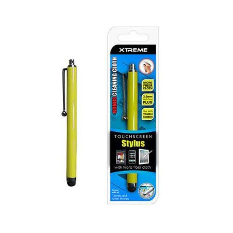 Xtreme Basic Touch Screen Stylus w/ Micro Fiber Cloth Yellow