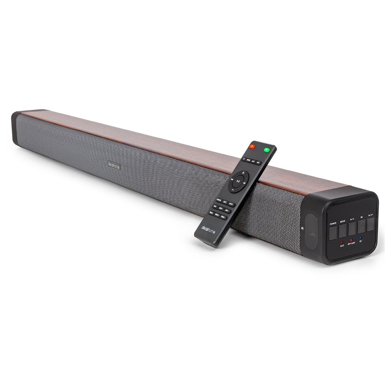 Deco Gear 60W 2.0 Channel Audio Soundbar with Built-in Dual Subwoofers and Four 2.5" Drivers with Cable Included