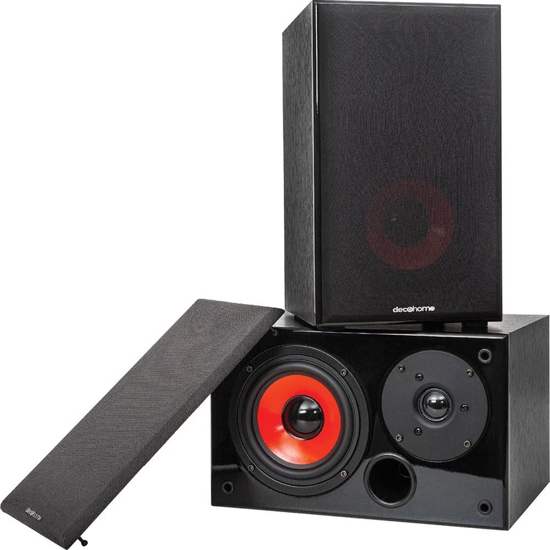 Deco Home DHPAS100 Passive 140W Bookshelf Speakers, 5in. Woofer with Dome Tweeter, Black