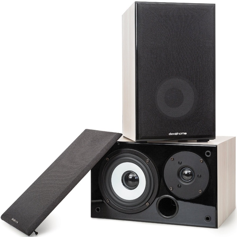 Deco Home DHPAS100 Passive 140W Bookshelf Speakers, 5in. Woofer with Dome Tweeter, White