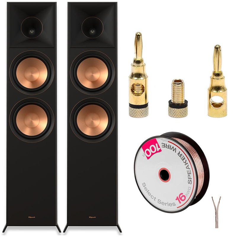 Klipsch RP-8000F II Hi-Res Floorstanding Speaker (Pair) + Deco Gear Wire + Banana Plugs