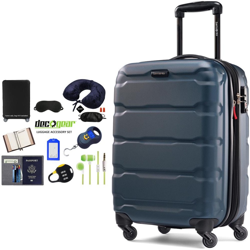 Samsonite Omni Hardside Luggage 24" Spinner Teal + Luggage Accessory Kit