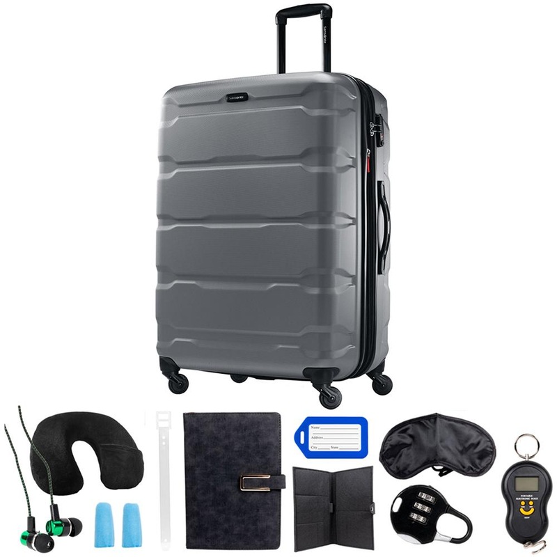Samsonite Omni Hardside Luggage 28" Spinner Charcoal with 10pc Accessory Kit