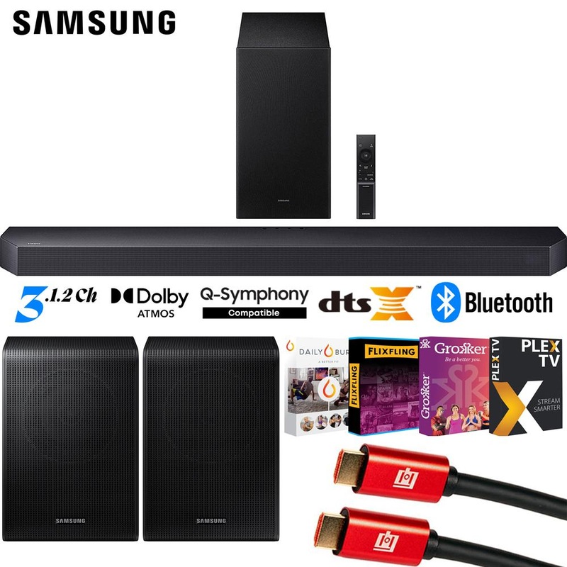 Samsung HW-Q600F 3.1.2ch Soundbar and Subwoofer (2025) w/ Rear Speaker Bundle