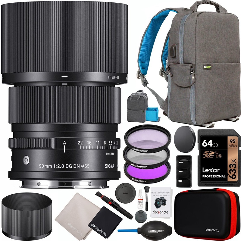 Sigma 90mm F2.8 DG DN Contemporary Lens for Sony E-Mount Full Frame Mirrorless Bundle
