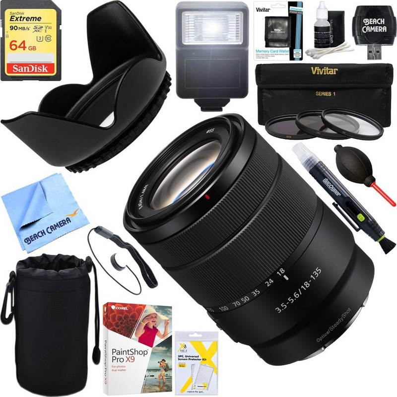 Sony E 18-135mm F3.5-5.6 OSS APS-C E-mount Zoom Lens + 64GB Ultimate Kit