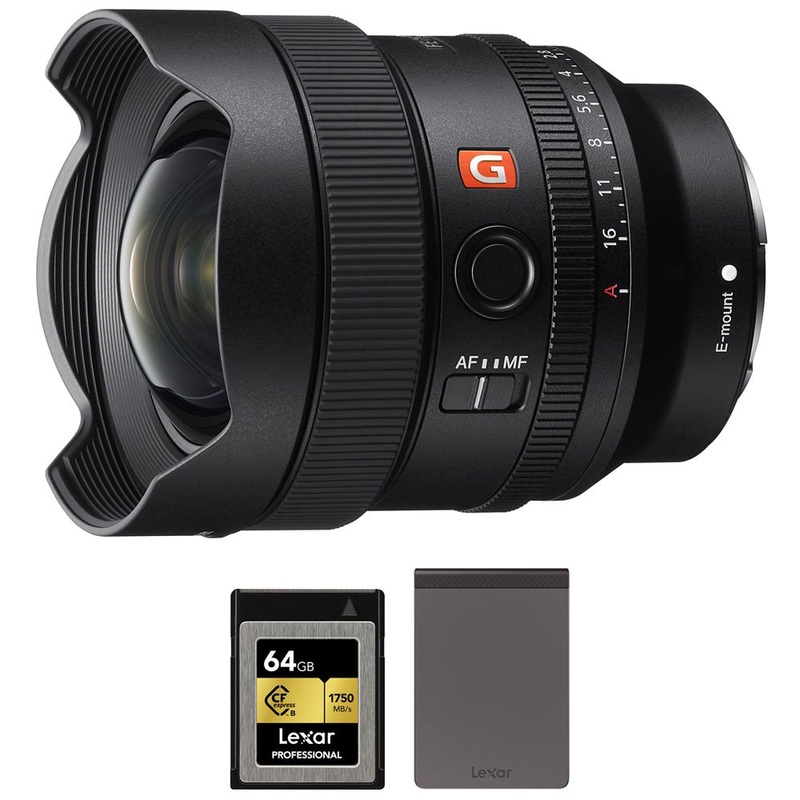 Sony FE 14mm F1.8 GM Full Frame Ultra Wide Prime G Master Lens w/ Lexar Card +SSD Kit