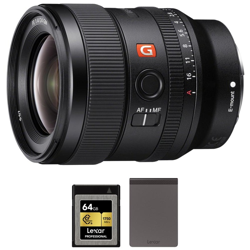 Sony FE 24mm F1.4 GM Alpha E-mount Wide Angle G Master Lens w/ Lexar Card +SSD Bundle