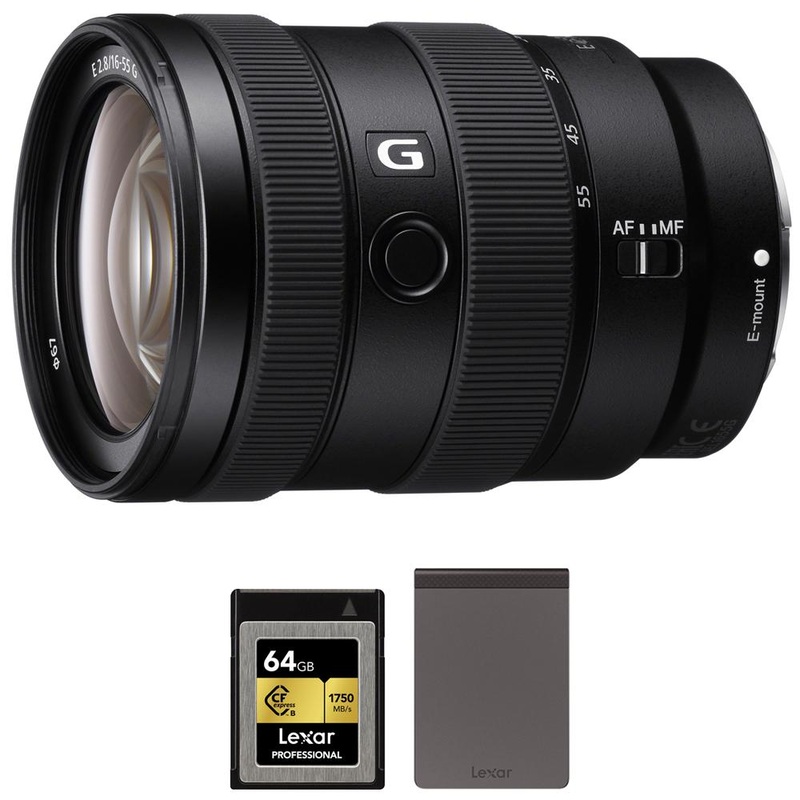 Sony SEL1655G E 16-55mm F2.8 G Lens w/ Lexar Card +SSD Bundle