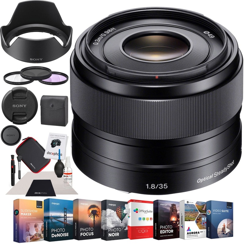 Sony SEL35F18 E 35mm F1.8 OSS E-mount Prime Fixed Lens Pro Accessory Bundle
