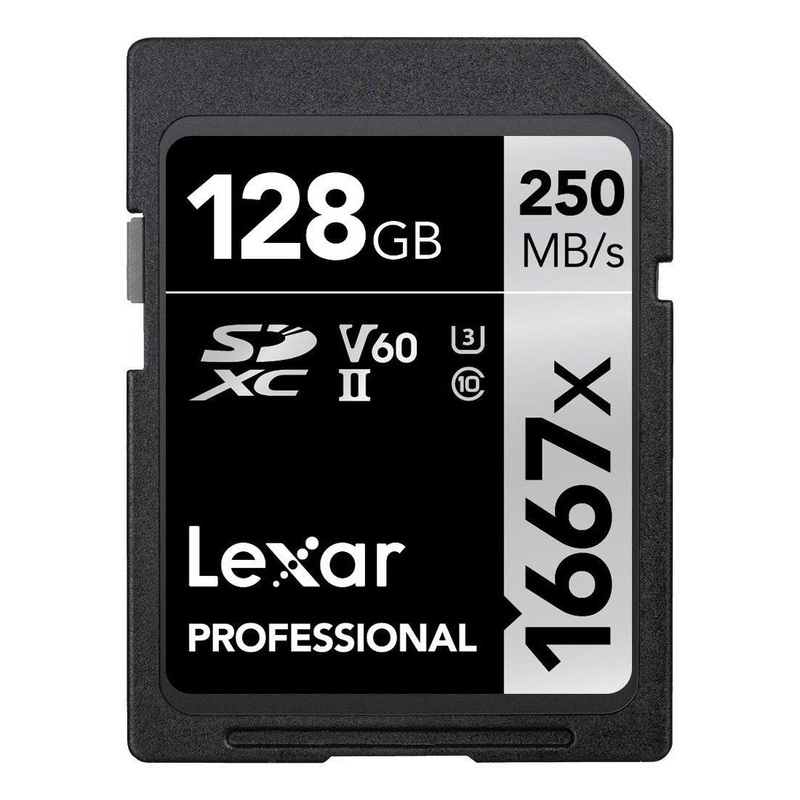 Lexar Professional 1667x 128GB SDXC UHS-II Memory Card, 250MB/s Read, 120MB/s Write