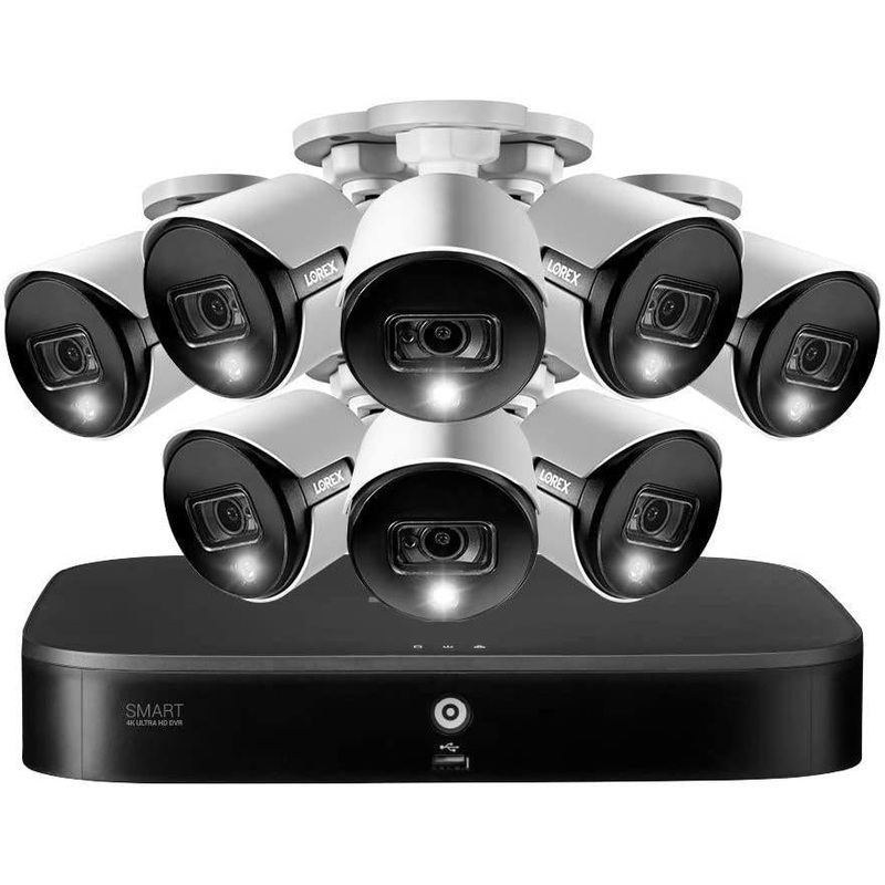 Lorex 4K 8 Channel DVR System with 8x 4K Deterrence Bullet Cameras