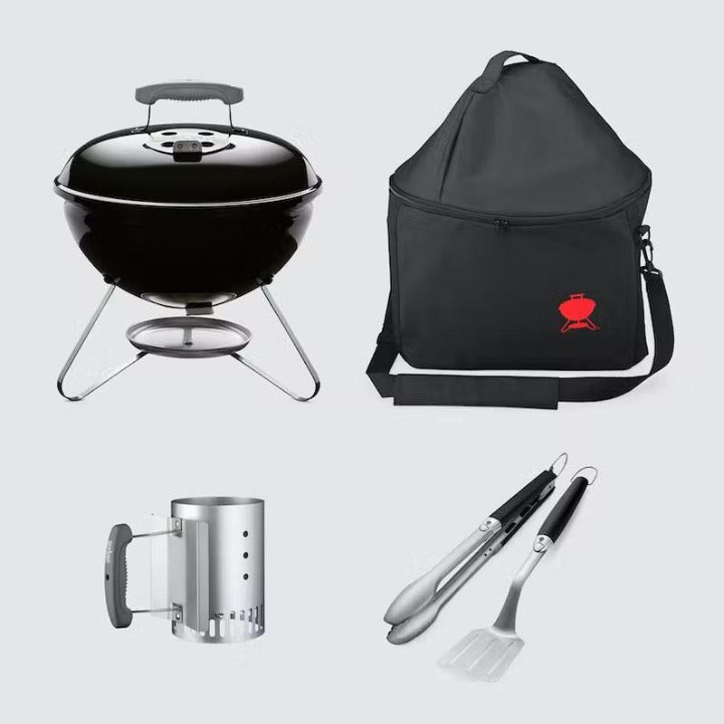 Weber Smokey Joe Charcoal Grill 14" Bundle with Carrying Bag and Accessories