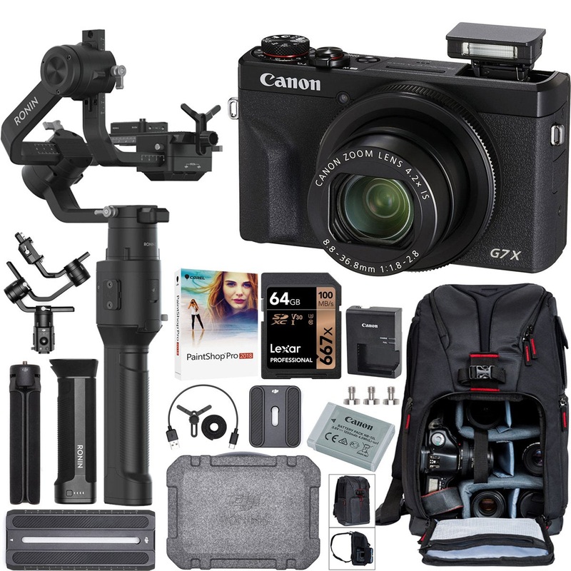 Canon PowerShot G7 X Mark III Digital Camera BK + DJI Ronin-S Essentials Gimbal