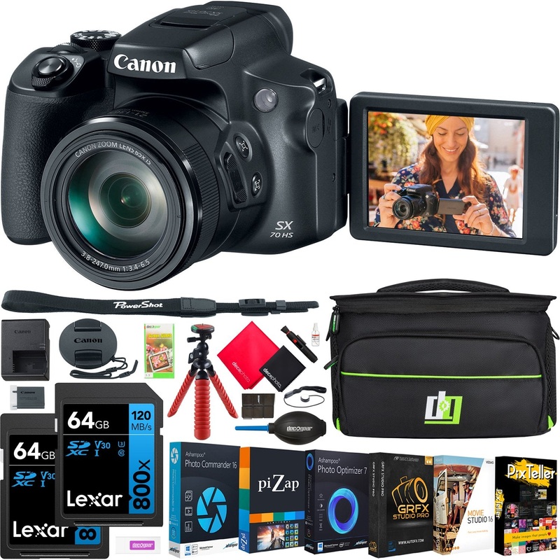 Canon PowerShot SX70 HS 20.3MP 65x Optical Zoom Camera Renewed w/ Accessories Bundle